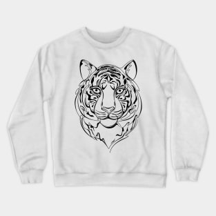 Continuous Line Tiger Portrait. 2022 New Year Symbol by Chinese Horoscope Crewneck Sweatshirt